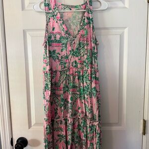 Lilly Pulitzer Pink and Green Tropical Dress